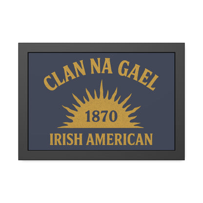 "Clan na Gael - Irish American", Framed Paper Poster (Blue Burka Grey)