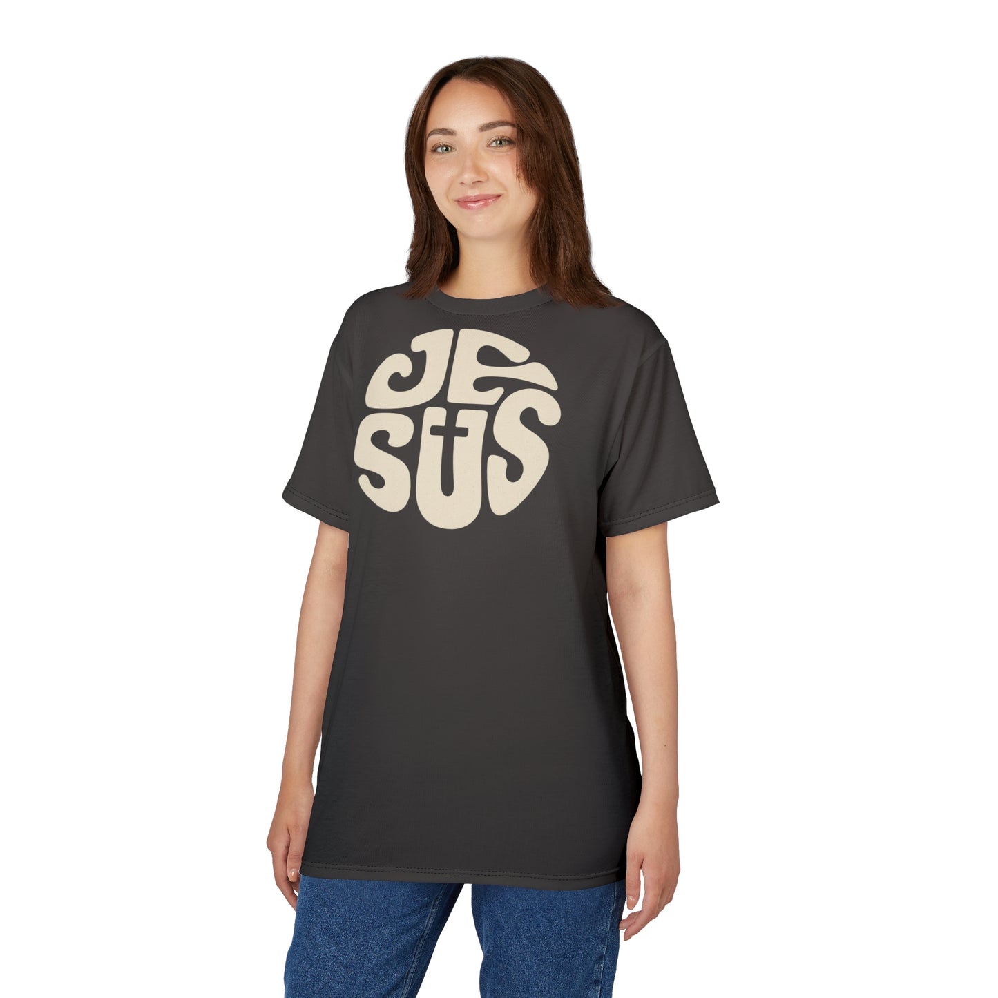 "Retro Jesus", Unisex T-shirt (Desert Shadow)