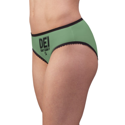 "DEI - Didn't Earn It" #14, Women's Briefs (Zephyr Green)