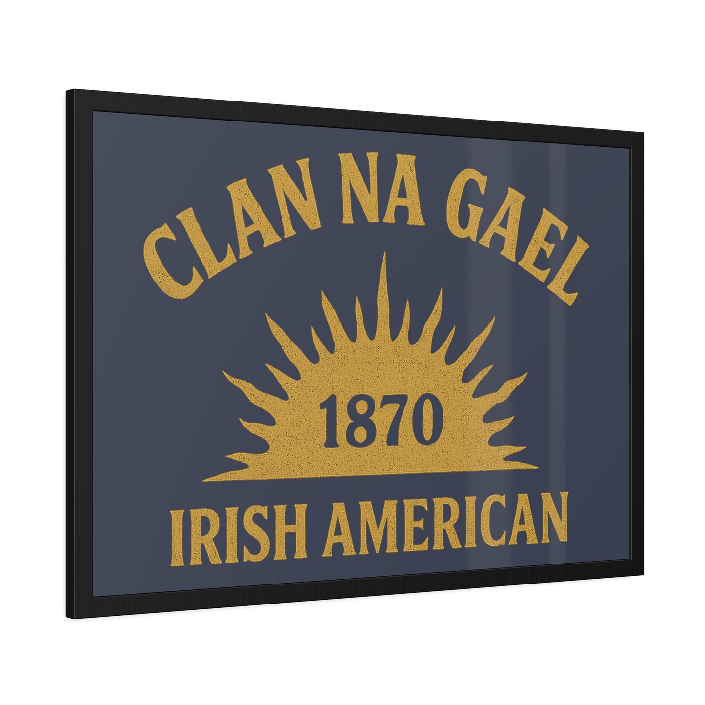 "Clan na Gael - Irish American", Framed Paper Poster (Blue Burka Grey)