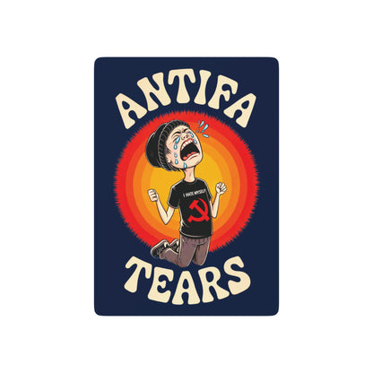 "Antifa Tears" #01, Political Playing Cards (Deep Ocean Blue)