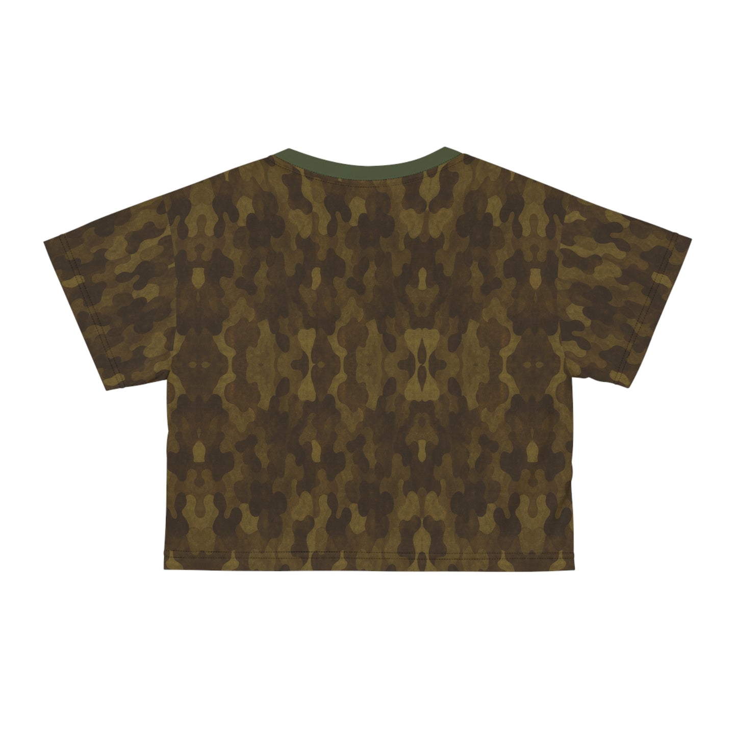 "Swamp Recon Camouflage", Crop Tee (Fen Moss Green Collar)