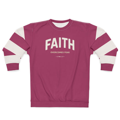 "Faith Overcomes Fear", Unisex Sweatshirt (Dark Pink)
