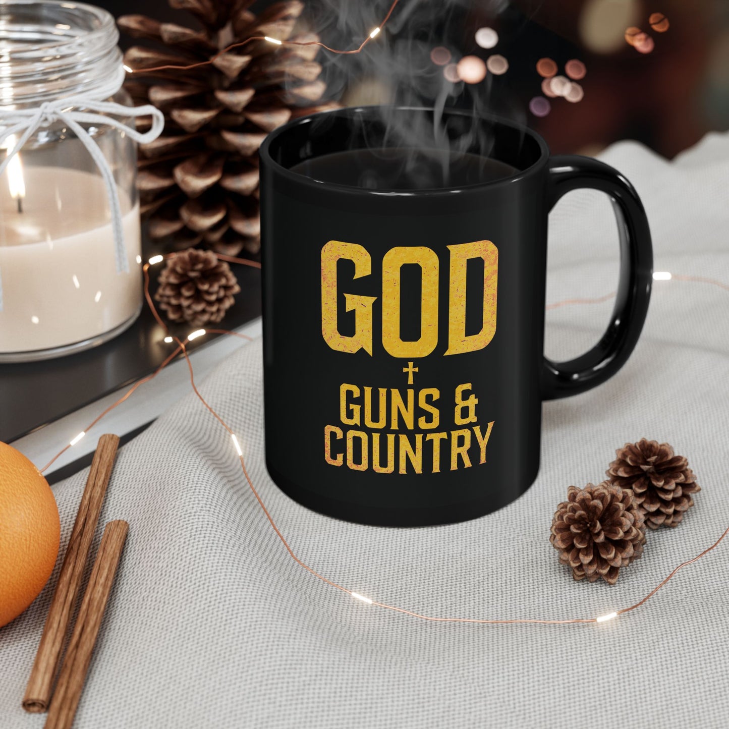 "God, Guns & Country" #02, Black Mug (11oz & 15oz)