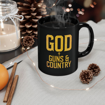 "God, Guns & Country" #02, Black Mug (11oz & 15oz)
