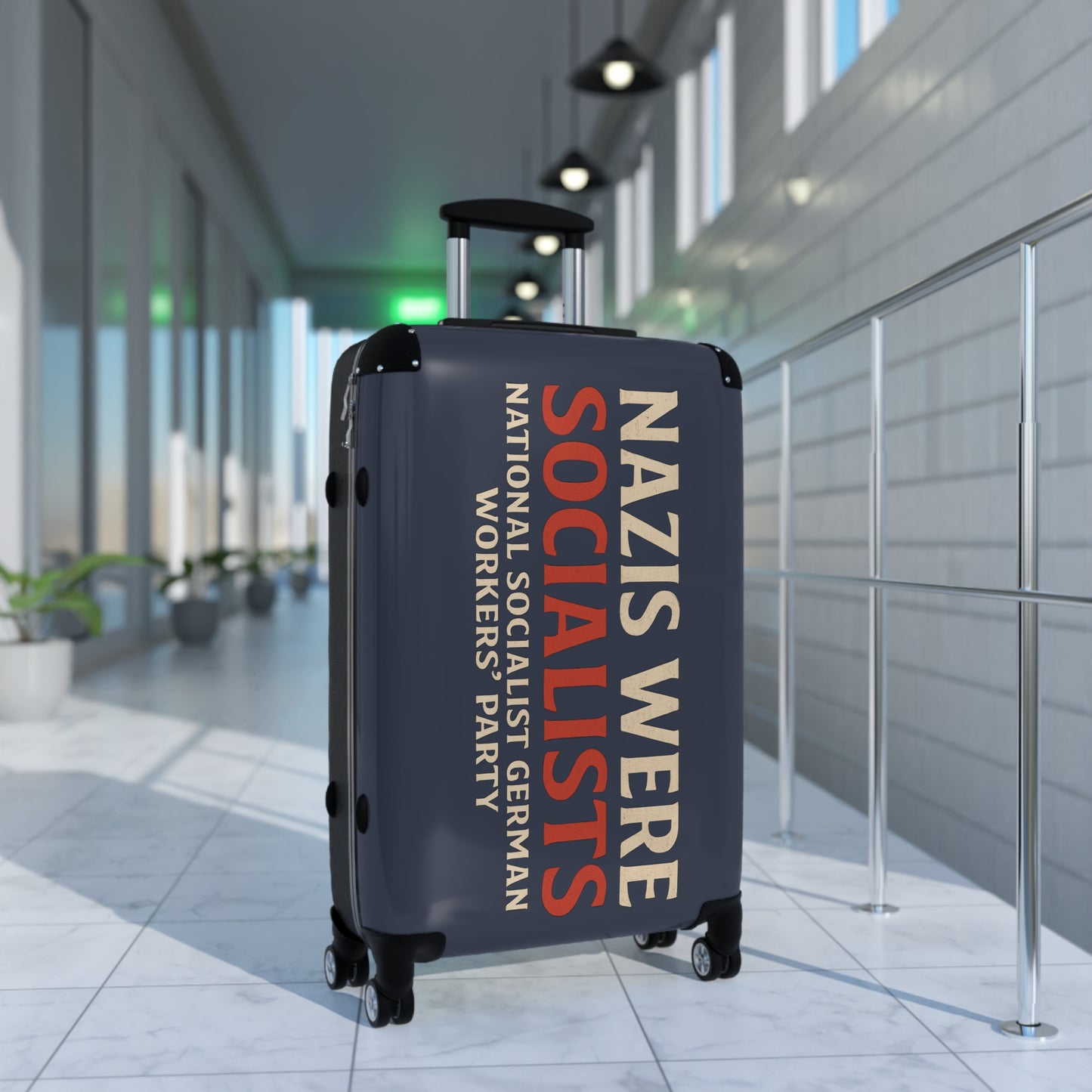 "Nazis were Socialists", Suitcase (Burka Blue Grey)