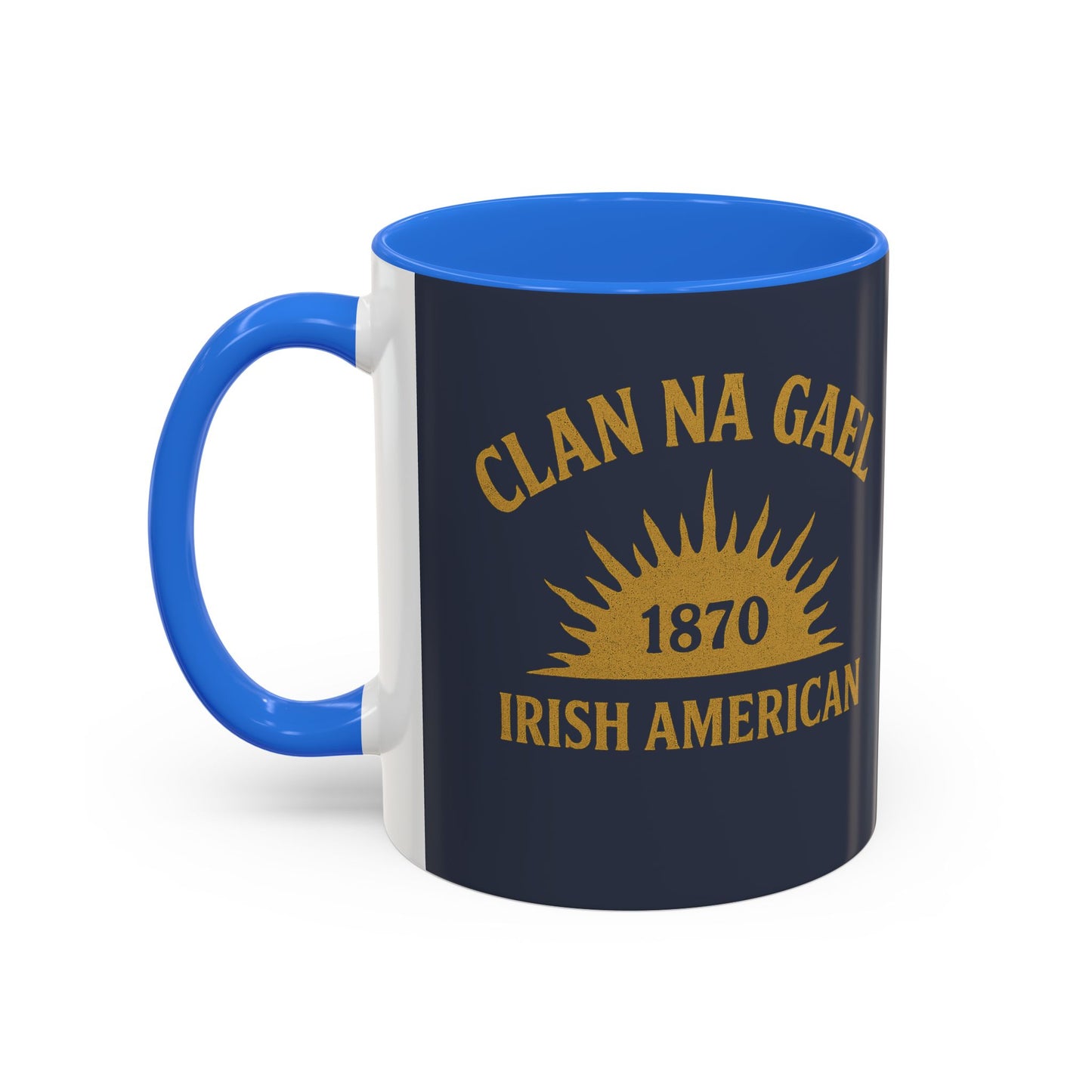 "Clan na Gael - Irish American", Colorful Mugs (11oz, 15oz) (Blue Burka Grey)