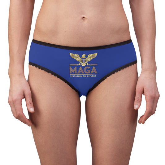 "MAGA - Restoring the Republic", Women's Briefs (Electric Deep Blue)