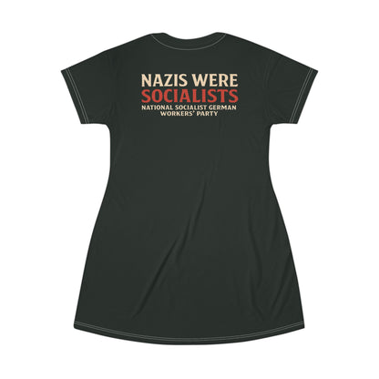 "Nazis were Socialists", T-Shirt Dress (Jadeblack)