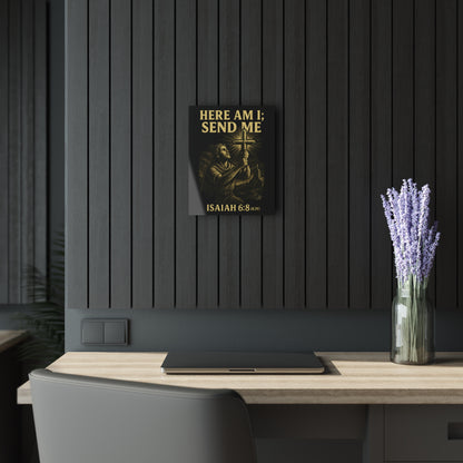 "Isaiah 6:8 (KJV)", Acrylic Wall Prints (French Cleat Hanging) (Shadow Black)