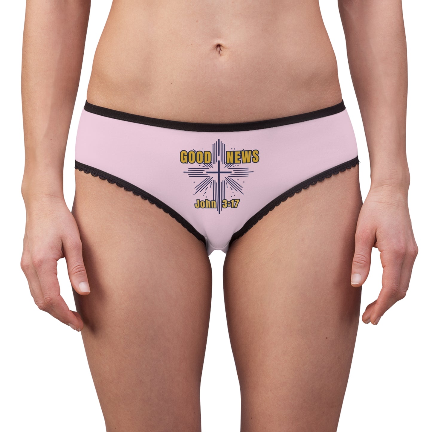 "Good News - John 3:17", Women's Briefs (Lace Pink)