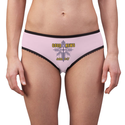 "Good News - John 3:17", Women's Briefs (Lace Pink)