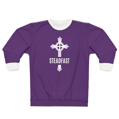 "Steadfast Cross", Unisex Sweatshirt (Daintree Dusk Purple)