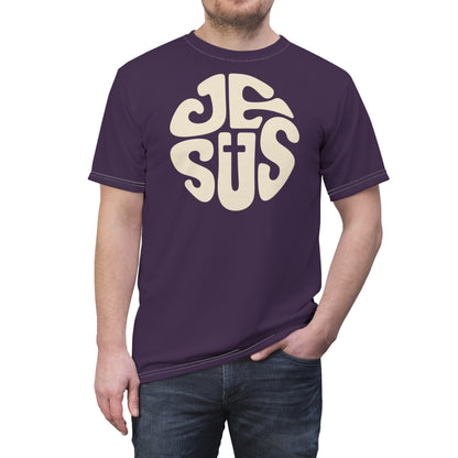 "Retro Jesus", Unisex T-shirt (Acai Berry)