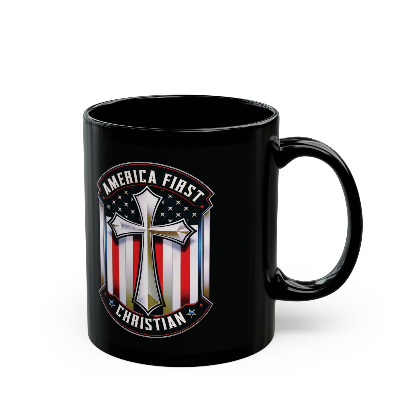 "America First Christian" #01, Black Mug (11oz & 15oz)