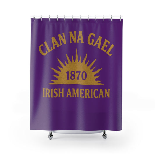 "Clan na Gael - Irish American", Shower Curtains (Vesper Violet)