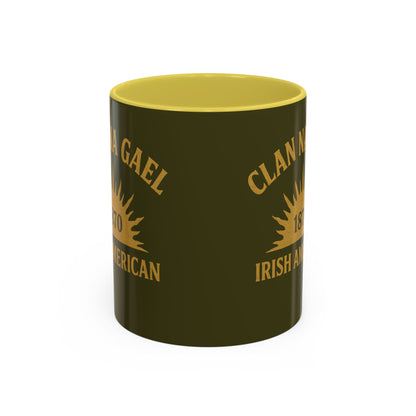 "Clan na Gael - Irish American", Colorful Mugs (11oz, 15oz) (Fianna Green)