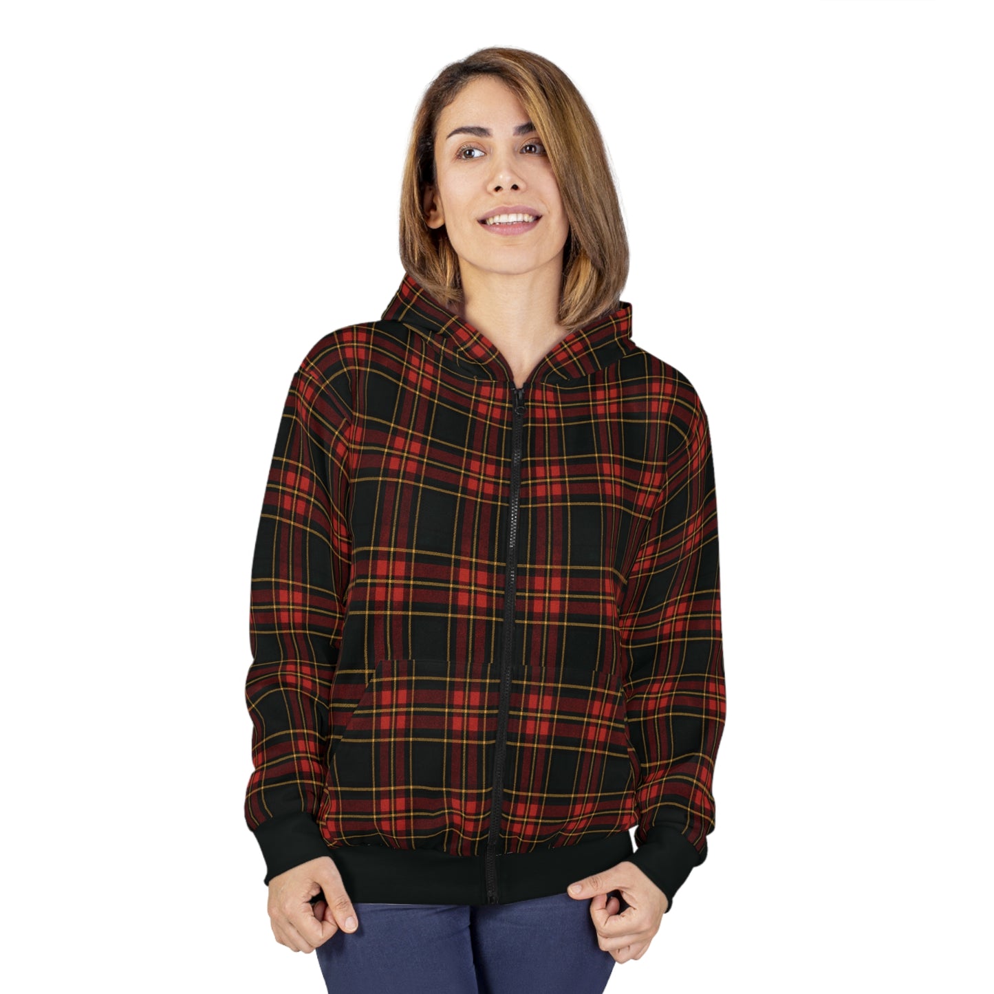 "Kilmor Gallóglach Tartan", Unisex Wearable Art Zip Hoodie