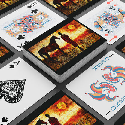"Childhood's Sunset", Fine Art Playing Cards (Void Black)