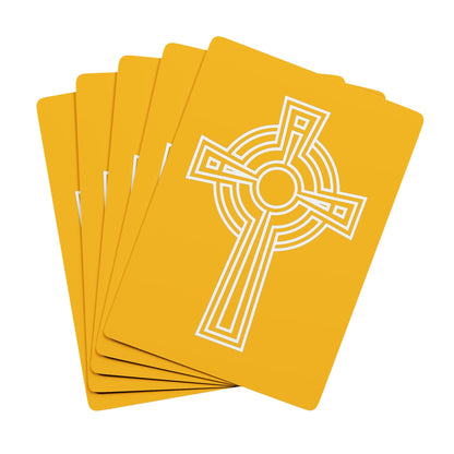 "A Simple High Cross", Christian Playing Cards (Honey Yellow)