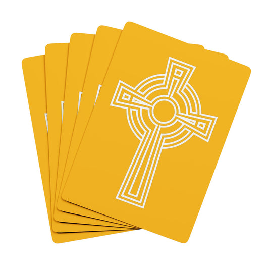 "A Simple High Cross", Christian Playing Cards (Honey Yellow)