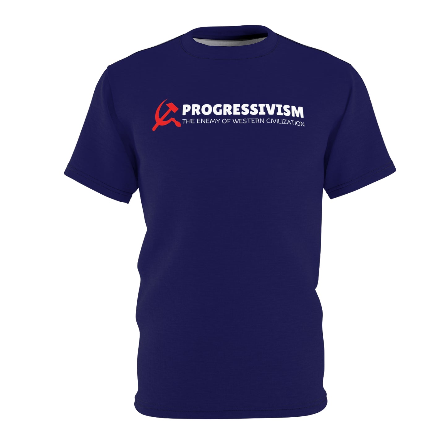 "Progressivism - Enemy of Western Civilization", Unisex Tee (Obsidian Blue)