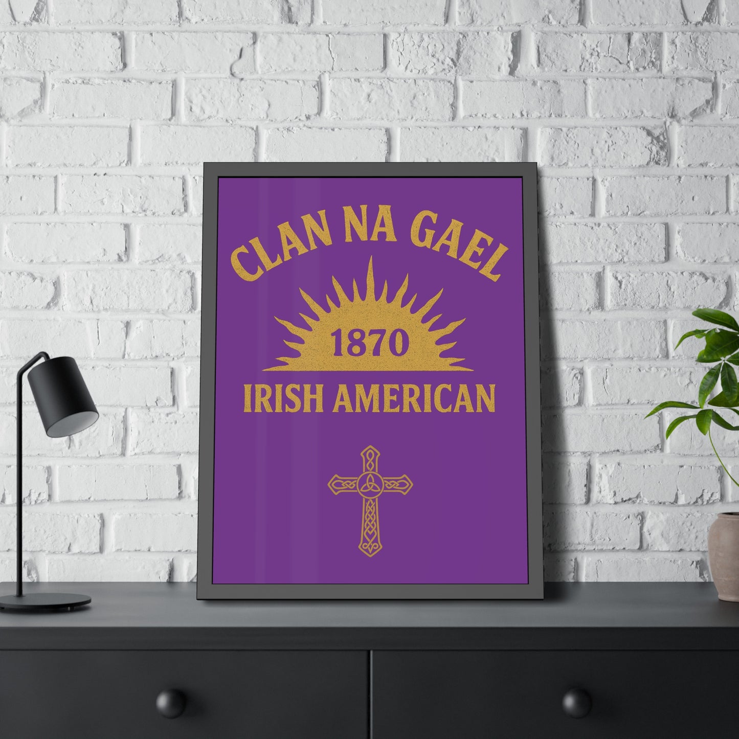 "Clan na Gael - Irish American", Framed Paper Poster (Vesper Violet)