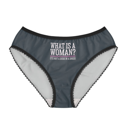"What is a Woman" #02, Women's Briefs (Charcoal Grey)