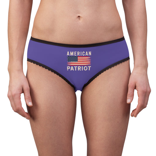 "American Patriot" with Flag #02, Women's Briefs (Electric Indigo)