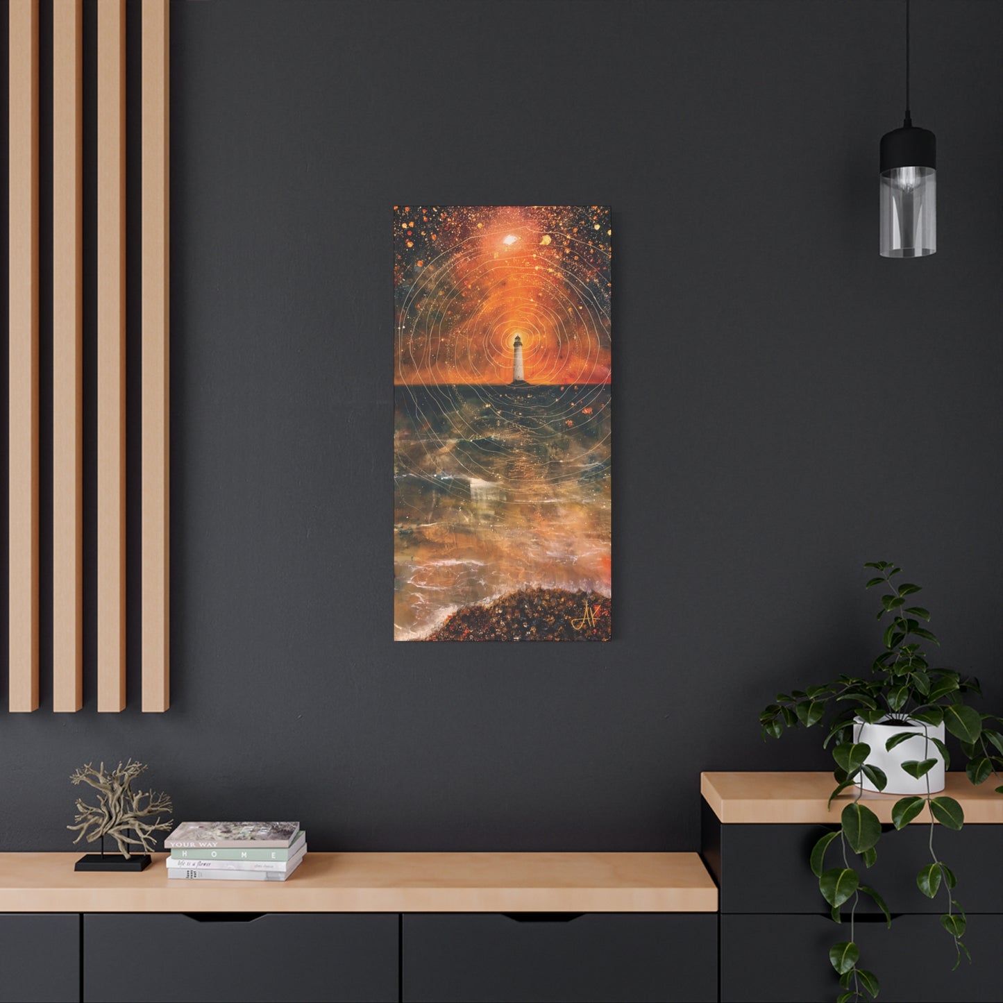 "Beacon in the Rings of Night", Fine Art Matte Canvas, Stretched, 1.25"