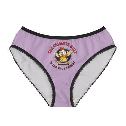 "The Climate Cult" (Chicken Little), Women's Briefs (Mauve)