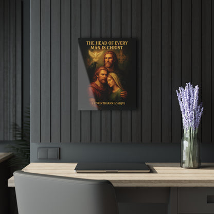 "1 Corinthians 11:3 (KJV)", Acrylic Wall Prints (French Cleat Hanging) (Shadow Black)