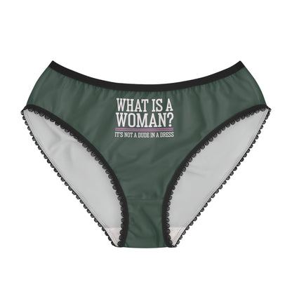 "What is a Woman" #02, Women's Briefs (Old Growth Green)