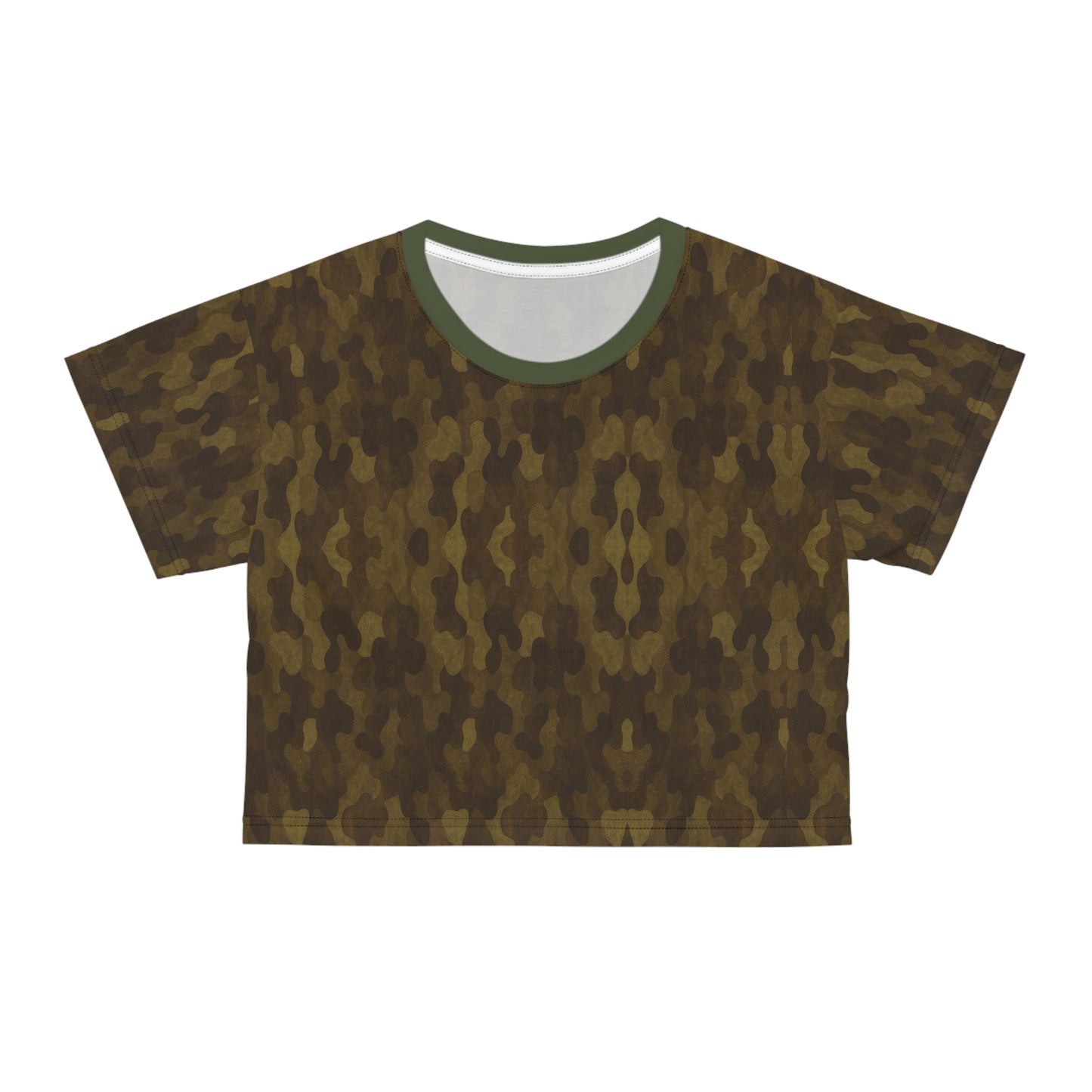 "Swamp Recon Camouflage", Crop Tee (Fen Moss Green Collar)