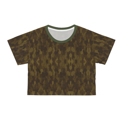 "Swamp Recon Camouflage", Crop Tee (Fen Moss Green Collar)