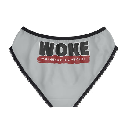 "Woke - Tyranny by the Minority", Women's Briefs (Zero Gravity Grey)