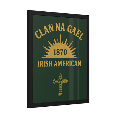 "Clan na Gael - Irish American", Framed Paper Poster (Fenian Green)