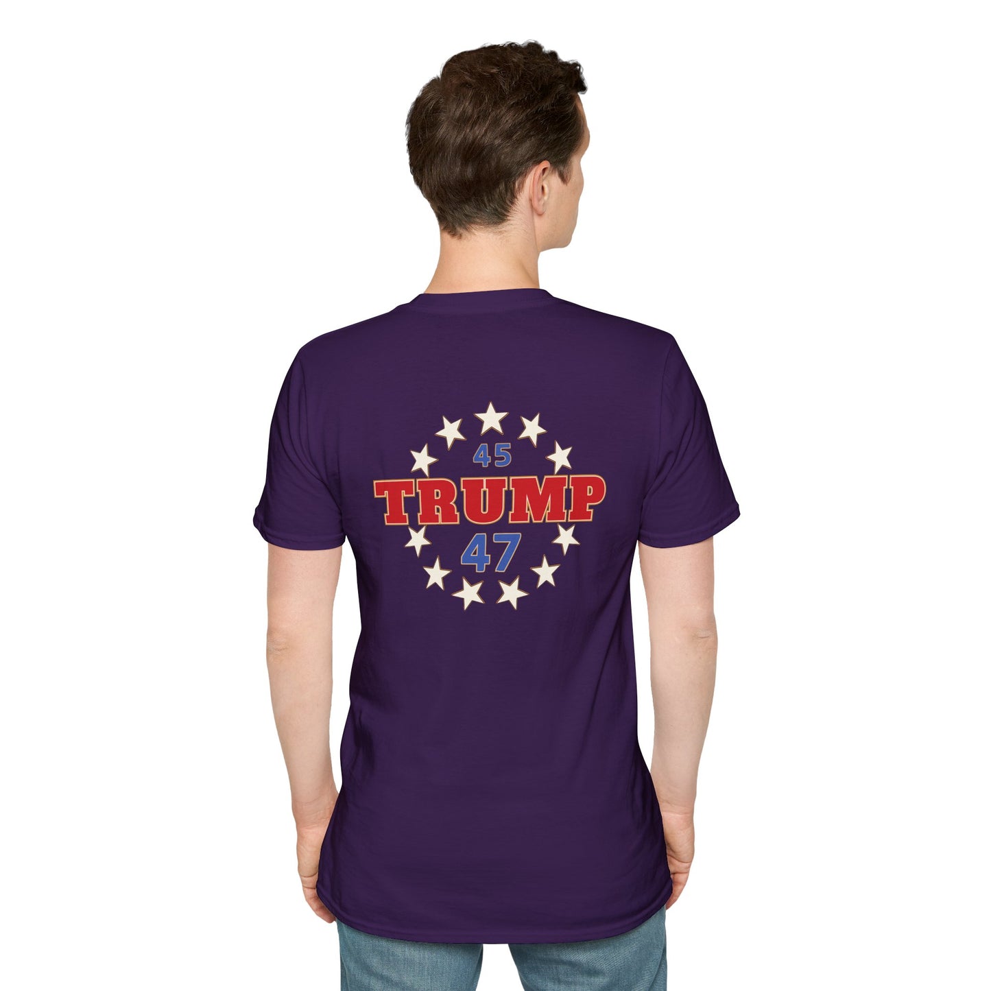 "Trump 45-47 Circle of Stars", Unisex Softstyle T-Shirt
