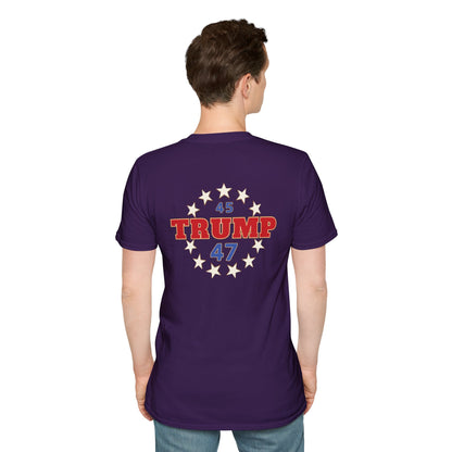 "Trump 45-47 Circle of Stars", Unisex Softstyle T-Shirt