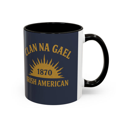 "Clan na Gael - Irish American", Colorful Mugs (11oz, 15oz) (Blue Burka Grey)