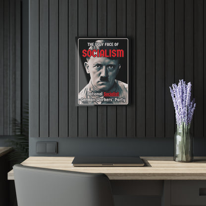 "The Ugly Face of Socialism", Acrylic Wall Prints (French Cleat Hanging) (Void Black)
