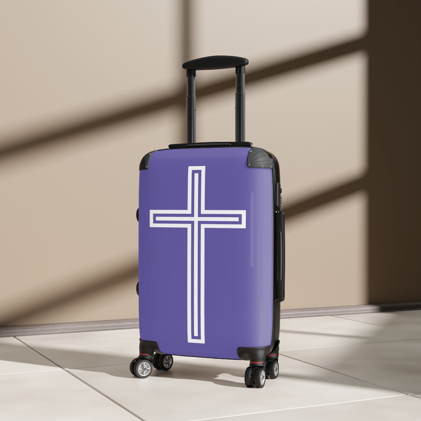 "A Simple Cross" Suitcases (Purple Blue)