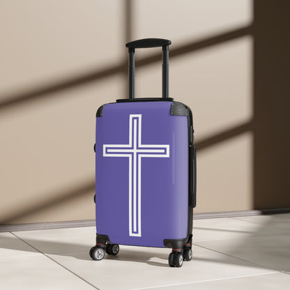 "A Simple Cross" Suitcases (Purple Blue)