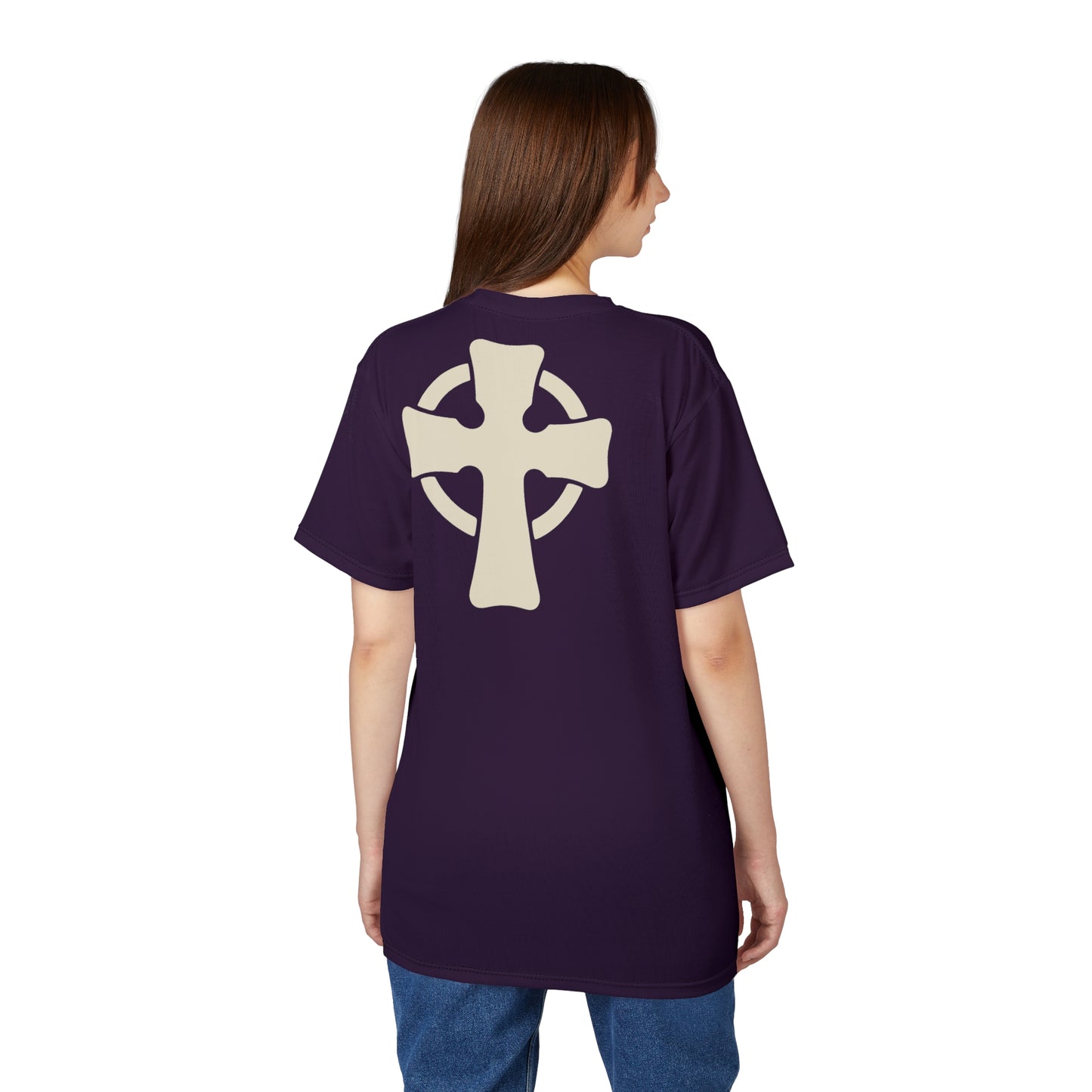"Retro Jesus", Unisex T-shirt (Midnight Plum)
