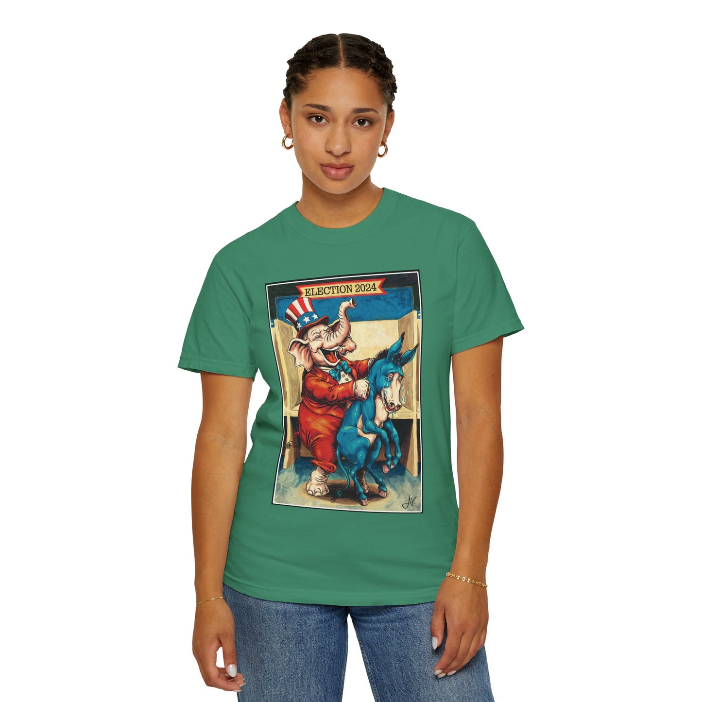 "MAGA Spanked the Donkeys 2024", Unisex T-shirt (Dark Colors)