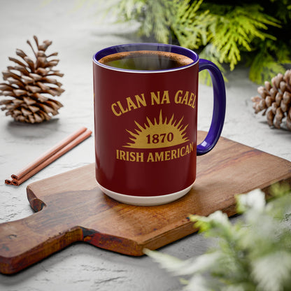 "Clan na Gael - Irish American", Colorful Mugs (11oz, 15oz) (Palladius Red)