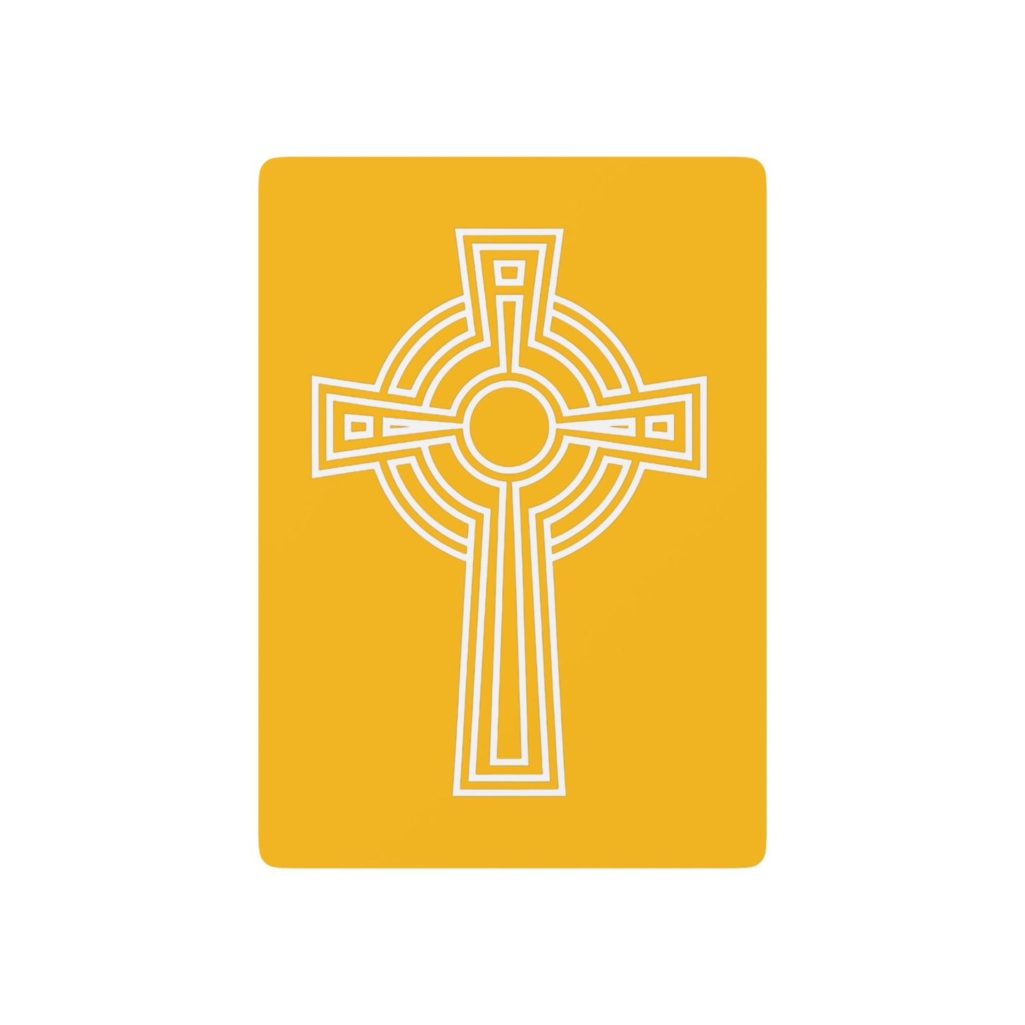 "A Simple High Cross", Christian Playing Cards (Honey Yellow)