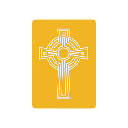 "A Simple High Cross", Christian Playing Cards (Honey Yellow)