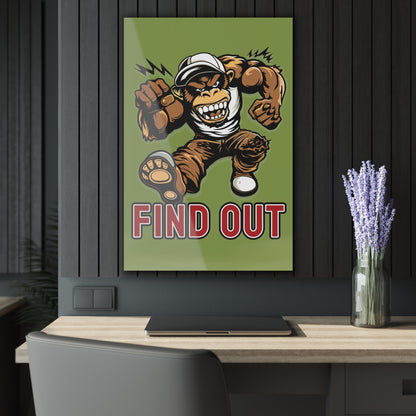 "Find Out", Acrylic Wall Prints (French Cleat Hanging) (Zombie Green)