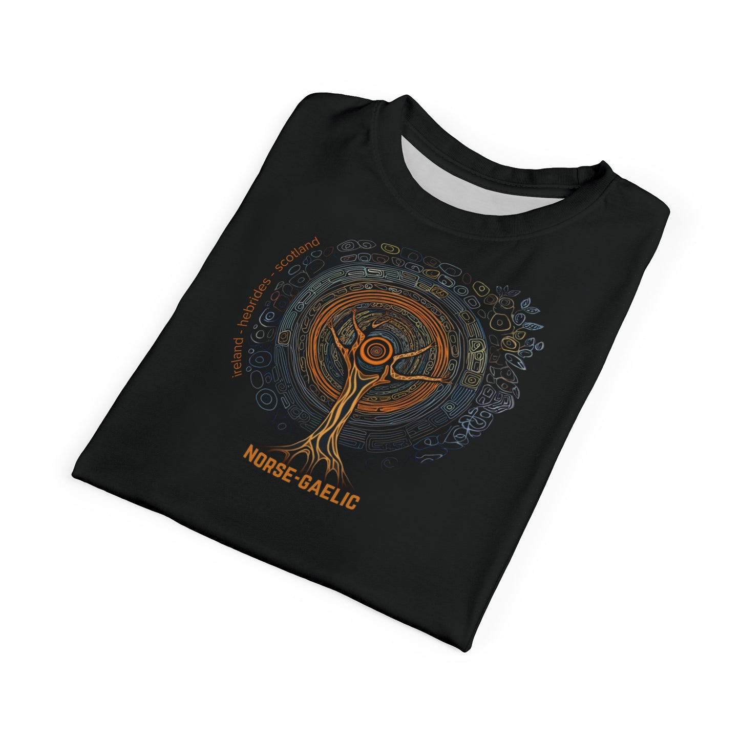"Norse-Gaelic Tree", Wearable Fine Art Unisex T-shirt (Peatshadow Black)